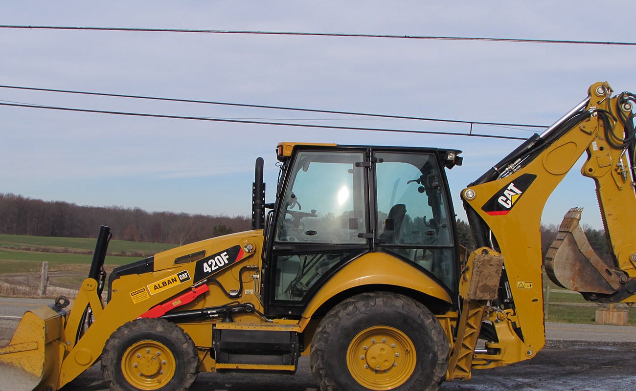 backhoe on property